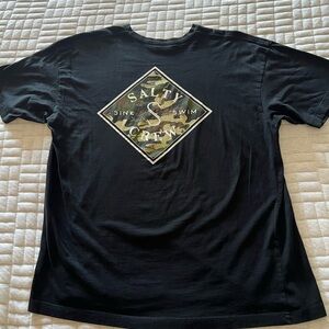 Salty Crew T Shirt Mens 2XL Black Digital Camo Print Fishing